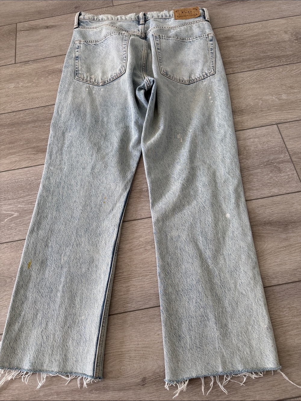 Polo Ralph Lauren relaxed straight Light Blue distressed Straight crop jeans 28 - Picture 9 of 11